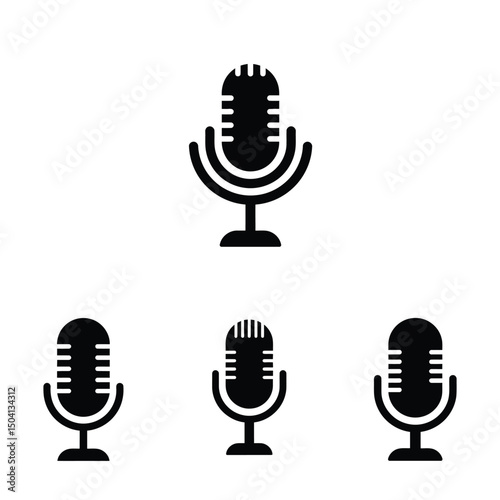 retro microphone vector illustration