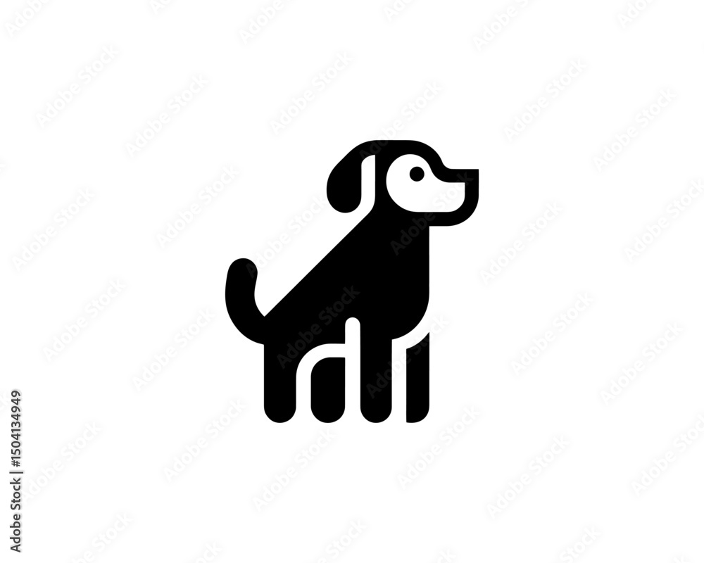 Fototapeta premium Flat design dog logo for pet company