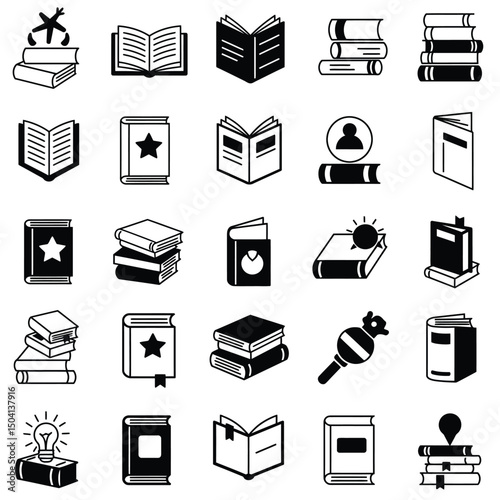 book icons set