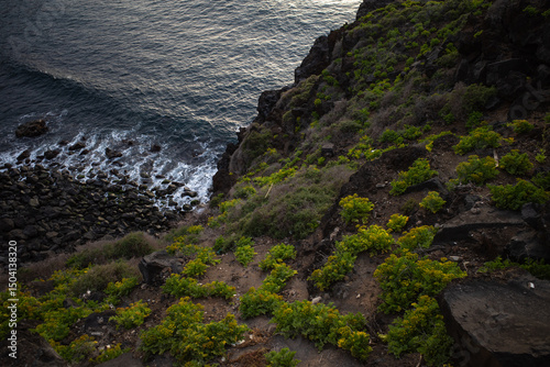 cliffs of the tenerife at sunset