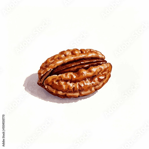 Sustainable Bounty: Nut & Flow pecan isolated watercolor vector illustration svg