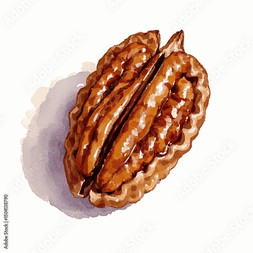 Southern Silhouette: Buttery Strokes pecan isolated watercolor vector illustration svg