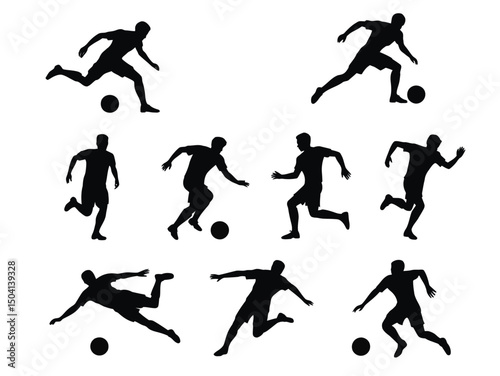 Wallpaper Mural football players silhouettes, silhouette soccer player clipart Torontodigital.ca