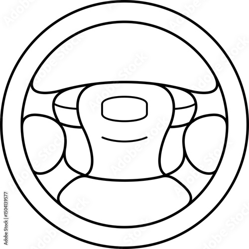 Car steering wheel. Vector outline icon.