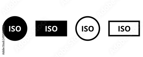 ISO sensitivity photo camera mode icon. Camera manual setting symbol