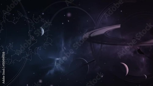 Cosmic Dance Nebulae, Planets, and Rings in a Stunning Deep Space Illustration