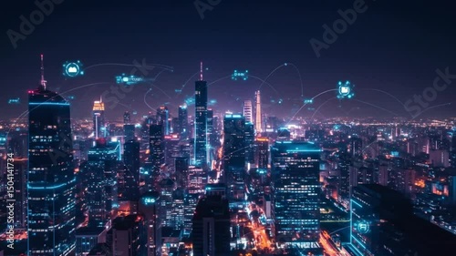 Wallpaper Mural hong kong skyline at night Torontodigital.ca