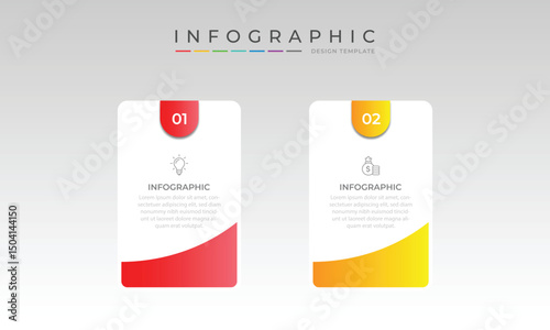 infographic design with 2 options or steps. Infographics for business concept. Can be used for presentations workflow layout, banner, process, diagram, flow chart, info graph, annual report.