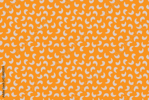 Beautiful seamless pattern in light gray uneven polka dots on an orange background. Abstract spots. For wallpaper, textiles, packaging wrappers, packaging.