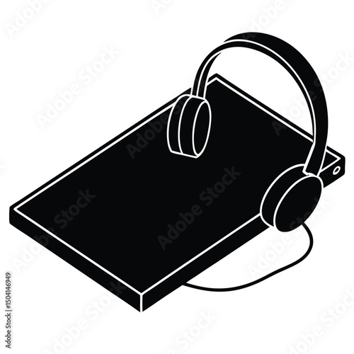 Smartphone on Table Next to Wireless Headphones