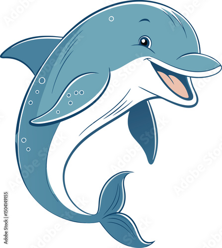 minimalist dolphin vector art illustration 
