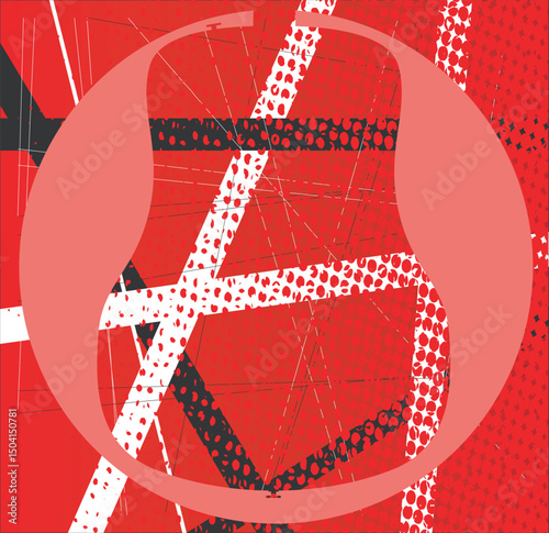 Red Guitar Background Abstract