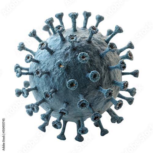 Influenza Virus Model Microscopic Structure isolated on a transparent background