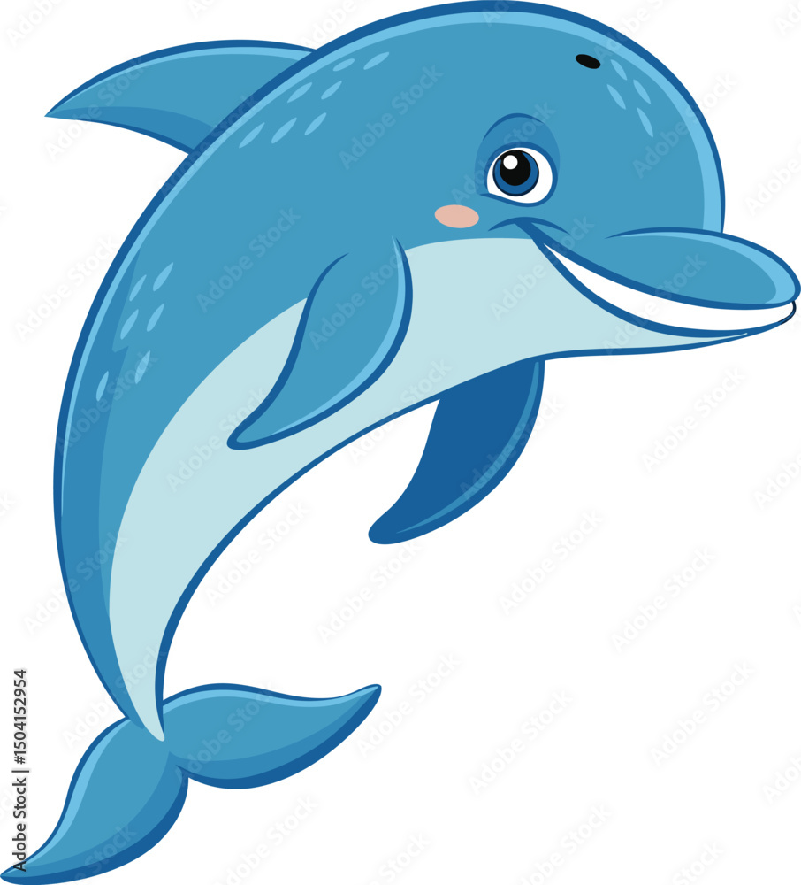 Fototapeta premium minimalist dolphin vector art illustration 