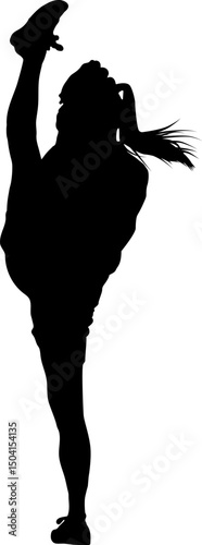Silhouette of Female Baseball Pitcher in Dynamic Throwing Pose