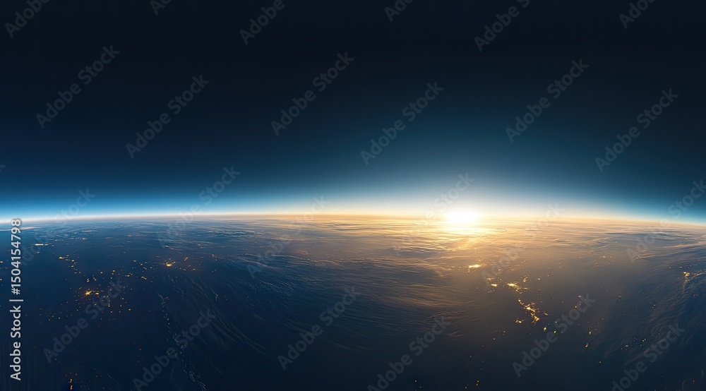 Fototapeta premium Vast expanse of Earth's atmosphere, sunrise view
