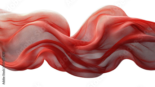Red silk fabric isolated on transparent background. PNG photo