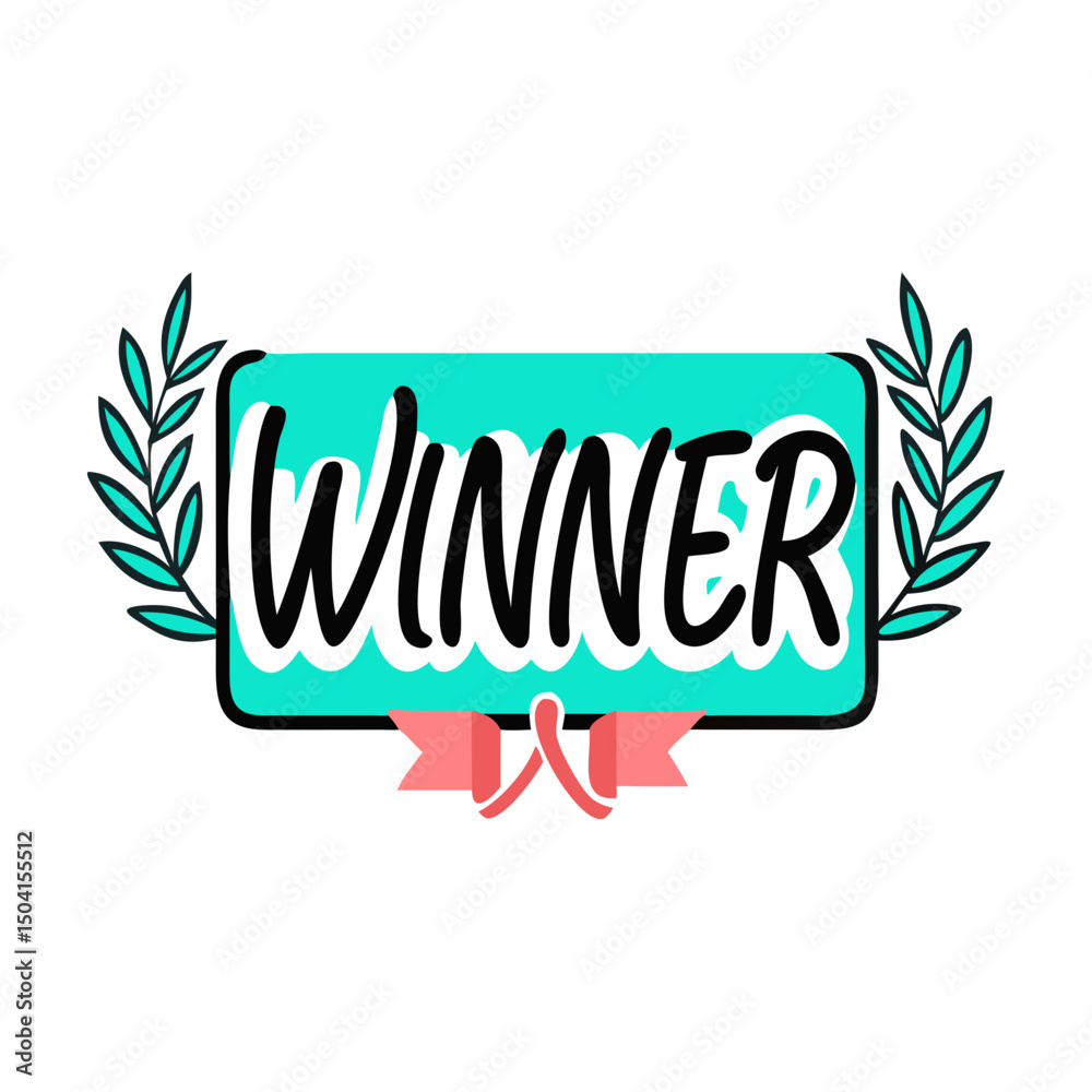 Fototapeta premium vector icon illustration of text - winner