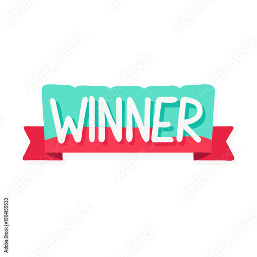 vector icon illustration of text - winner