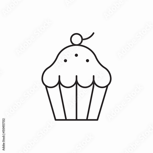 cupcake baking sweet treat dessert icon sign vector