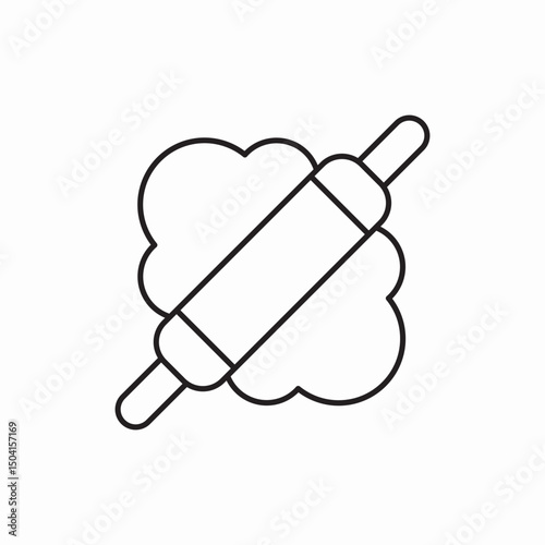 dough rolling pin cooking icon sign vector