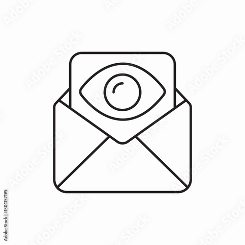 email envelope eye icon sign vector