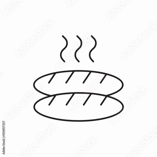 hot bread icon sign vector