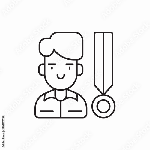 person medal icon sign vector