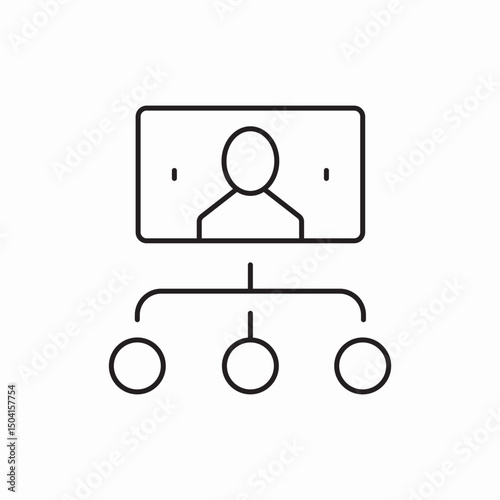 person monitor hierarchical structure icon sign vector