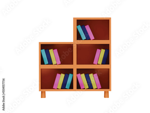 book shelf icon 3d illustration render