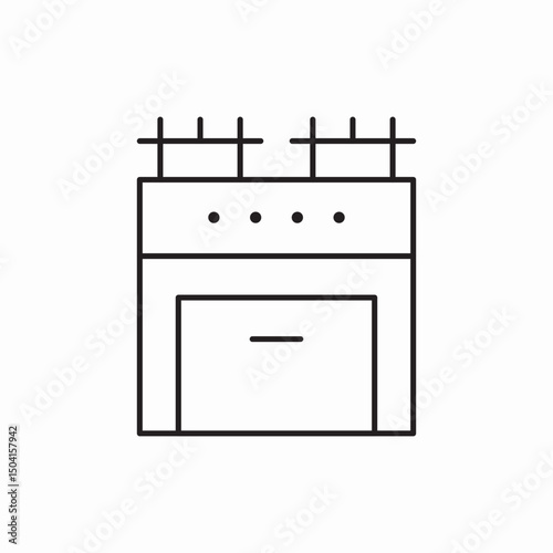 stove oven cooking kitchen appliances icon sign vector