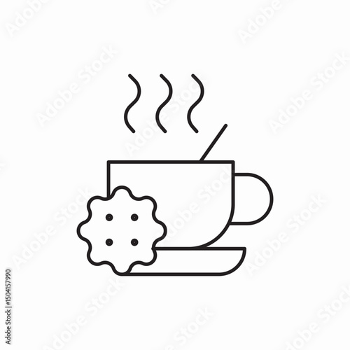 tea cookie hot drink icon sign vector