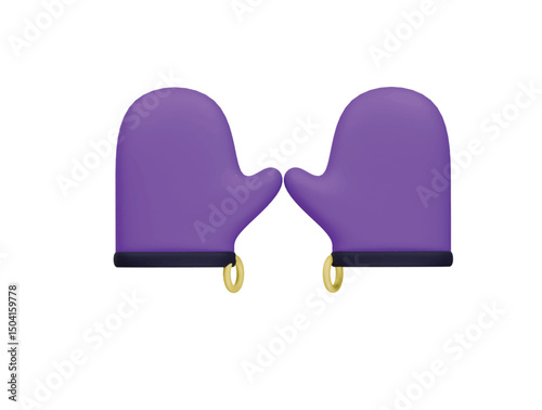 kitchen glove icon 3d illustration render