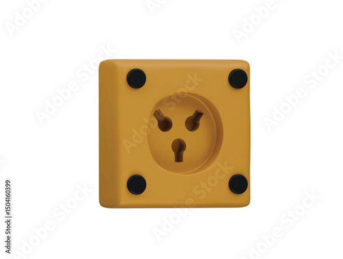 power socket icon 3d illustration render