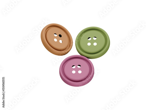 cloth button icon 3d illustration render