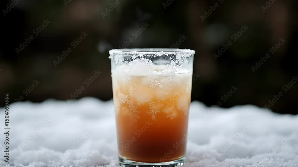 Simple frost fog on frozen drink glass Simple frost fog on frozen drink glass