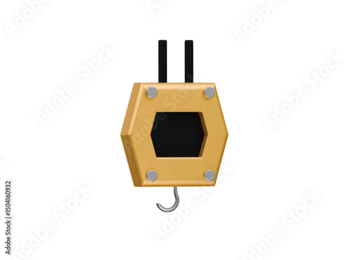 pulley hook icon 3d illustration render