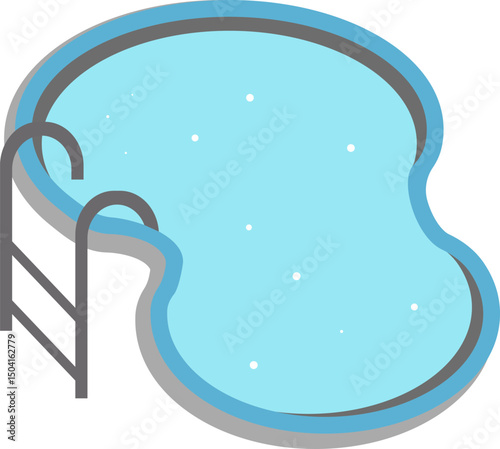 A circular pool with a view from above.