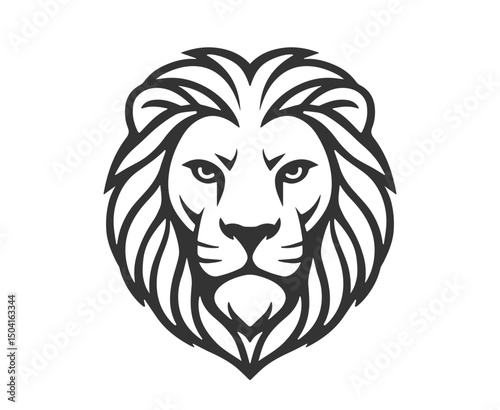 Lion head logo icon template. Lion symbol sign. Vector illustration image.