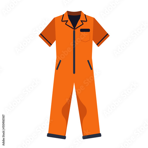 Orange Jumpsuit Illustration: A Simple Vector Graphic of a Uniform Garment