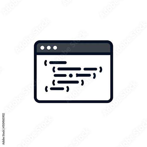 Simple Flat Design Illustration of a Code Window Displaying Programming Code Snippets