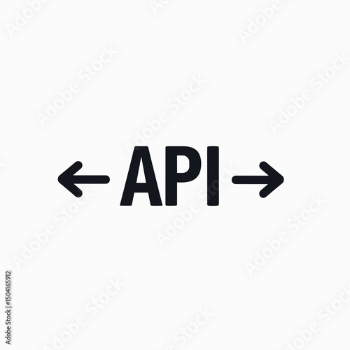 API (Application Programming Interface) Concept with Arrows Pointing in Opposite Directions, Representing Data Exchange and Connectivity