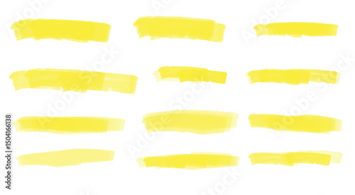 Yellow Marker Strokes and Hand Drawn Highlight Elements