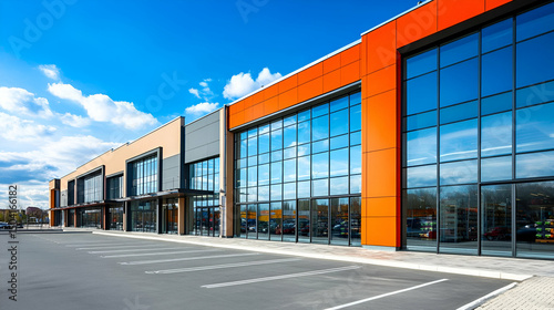 Wallpaper Mural Modern Commercial Building Complex with Orange and Gray Facade Torontodigital.ca