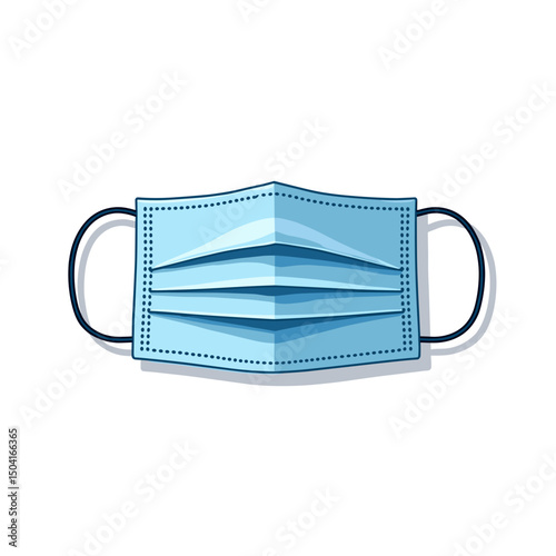 Blue Surgical Face Mask Illustration for Virus Protection and Healthcare Safety Measures