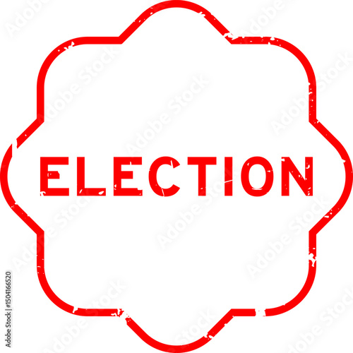 Grunge red election word rubber seal stamp on white background