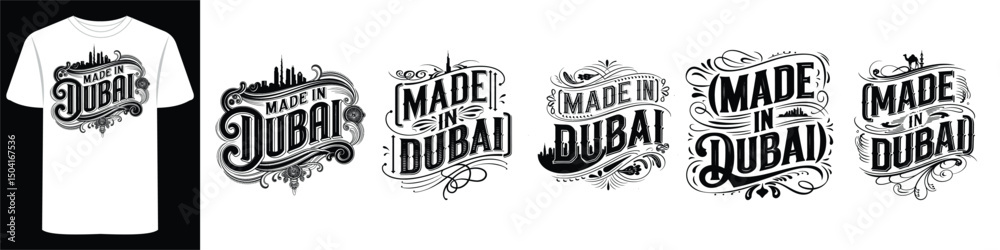 Obraz premium Dubai Urban Streetwear Globe Shirt with Calligraphy Design