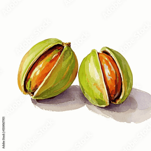 Gourmet Glow: Seed & Stream pistachio isolated watercolor vector illustration svg