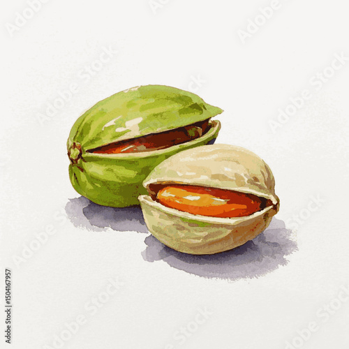 Mediterranean Palette: Pistachio Wash pistachio isolated watercolor vector illustration svg
