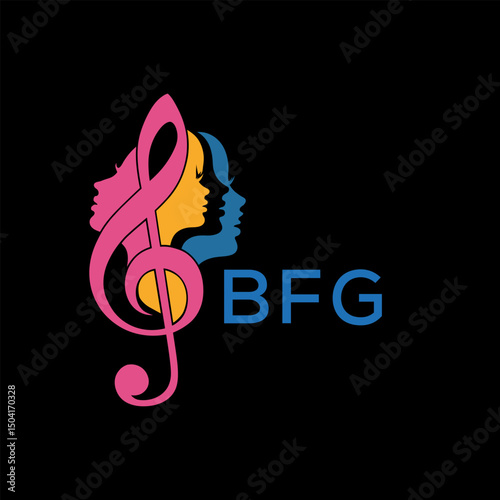 Obraz na plátně BFG letter logo. BFG Musical Band Logo. BFG best icon.
